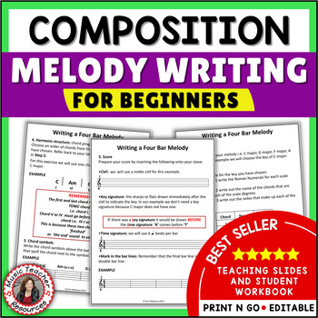 Preview of Music Composition Activities & Worksheets - Middle School Music