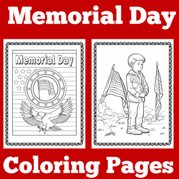 MEMORIAL DAY Coloring Pages Book Sheets Preschool Kindergarten 1st Grade