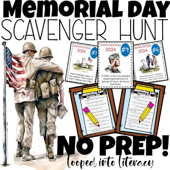 Preview of MEMORIAL DAY LAST DAY FUN SCAVENGER HUNT NO PREP RESEARCH WRITING 2024