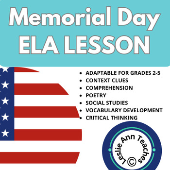 Preview of MEMORIAL DAY Facts, Symbols, Craft & LESSON ELA, SOCIAL STUDIES  Grades 2-5