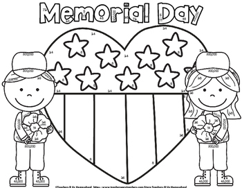 MEMORIAL DAY MATH Coloring Activity by Teachers R Us Homeschool | TpT