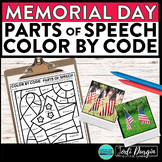 MEMORIAL DAY color by code May coloring page PARTS OF SPEE