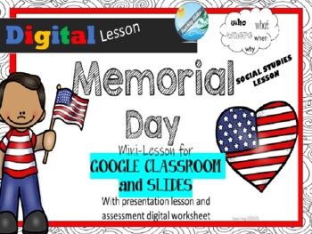 Preview of MEMORIAL DAY - distance learning / google classroom social studies lesson