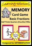 MEMORY Fraction Game - Half Thirds Quarters (Fourths) Fift