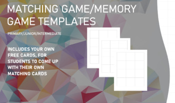 Preview of MEMORY GAME / MATCHING GAME TEMPLATE