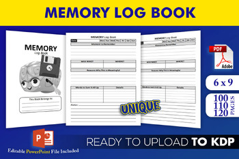 Preview of MEMORY Log Book | KDP Interior Template Ready to Upload