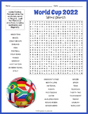 MEN'S FOOTBALL FIFA WORLD CUP 2022 Word Search Puzzle Work