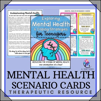 Preview of MENTAL HEALTH AWARENESS Coping Strategies Scenario Cards for Teens Adolescents