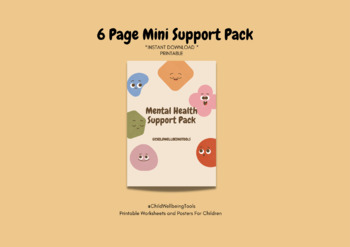 Preview of MENTAL HEALTH Mini Support Pack digital Printable Journal Tool,  Wellbeing Pack