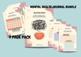 MENTAL HEALTH TRACKER digital Printable Journal Tool, Self