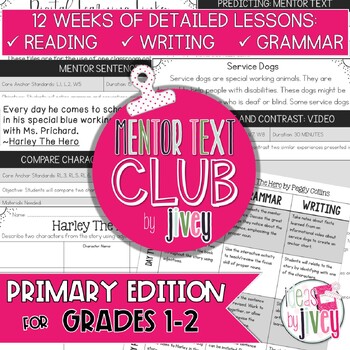 Preview of MENTOR TEXT CLUB by Jivey PRIMARY EDITION for Grades 1-2
