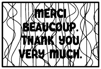 MERCI BEAUCOUP. THANK YOU VERY MUCH. French Coloring Pages by Anisha Sharma
