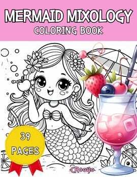 Preview of MERMAID MIXOLOGY (CR0040)Coloring Book,Pages,Activities,Kids ,Family,Fun
