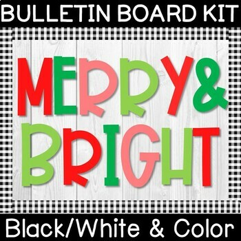 Preview of MERRY & BRIGHT Christmas Bulletin Board Kit