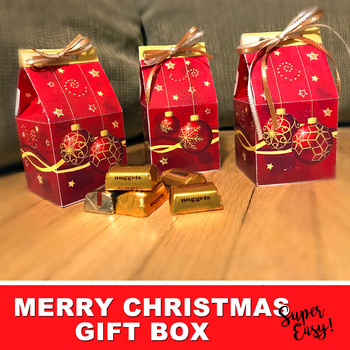 Merry Christmas Gift Box Diy Gift For Everybody Instant Download Pdf Di