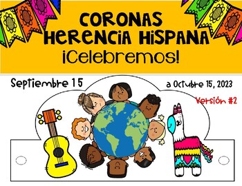 Preview of MES DE LA HERENCIA HISPANA 22 CORONAS!! HISPANIC HERITAGE MONTH SPANISH 22 HATS!