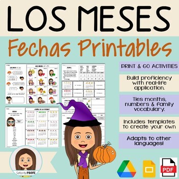 Preview of MESES y FECHAS - Months & Dates Printable Activities