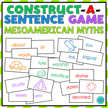 Preview of MESOAMERICAN MYTHS Parts of Speech Game | Sentence Building Activity