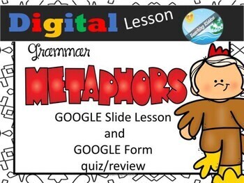 Preview of METAPHORS Distance Learning / GOOGLE classroom  Digital Lesson - Grammar lesson