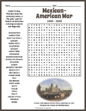 MEXICAN-AMERICAN WAR Word Search Puzzle Worksheet Activity