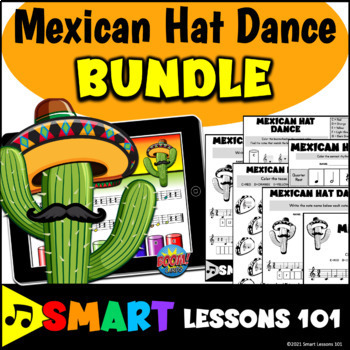 Preview of MEXICAN HAT DANCE BUNDLE Boomwhackers® Boom Cards | Worksheets | Cinco De Mayo