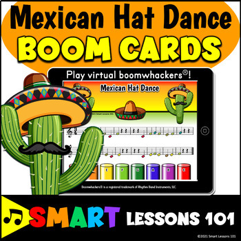 Preview of MEXICAN HAT DANCE Virtual BOOMWHACKERS® Boom Cards™ Cinco De Mayo Activity