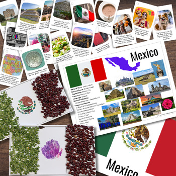 Preview of MEXICO Mexican Information Poster, Fun Facts Cards, Flag & Flag Craft