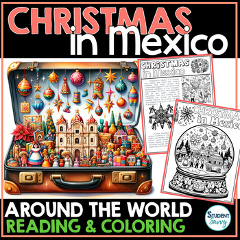 Preview of MEXICO in Christmas Around the World Coloring Sheets Reading Passages Passport