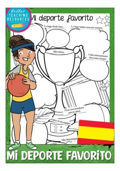Preview of MI DEPORTE FAVORITO - Spanish creative writing worksheets - my favorite sport