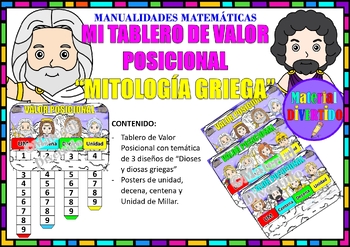 Preview of MI TABLERO DE VALOR POSICIONAL - TEMÁTICA "MITOLOGÍA" (MANUALIDAES MATEMÁTICAS)