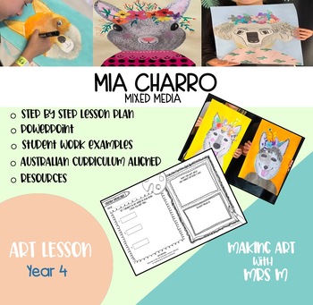 Preview of MIA CHARRO MIXED MEDIA - VISUAL ART LESSON