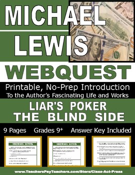 Preview of MICHAEL LEWIS Webquest | Worksheets | Printables