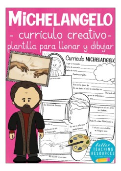 Preview of MICHELANGELO currículo creativo - Artistas famosas Español / Spanish arte