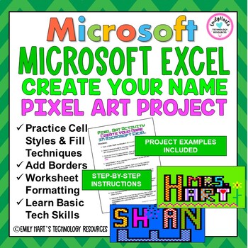 Preview of MICROSOFT EXCEL: CREATE YOUR NAME using PIXEL ART in Microsoft Excel