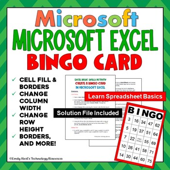 Preview of MICROSOFT EXCEL: Create a BINGO CARD in Microsoft Excel and Play Bingo!