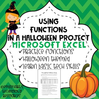 Preview of MICROSOFT EXCEL: Halloween Spreadsheet Using Basic Functions
