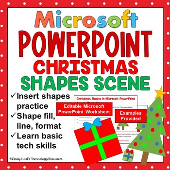 Preview of MICROSOFT POWERPOINT: CHRISTMAS SHAPES PROJECT Create a Christmas & Winter Scene