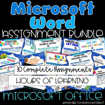 Preview of MICROSOFT WORD COMPLETE PROJECT BUNDLE // 30 ENGAGING COMPUTER LAB ASSIGNMENTS