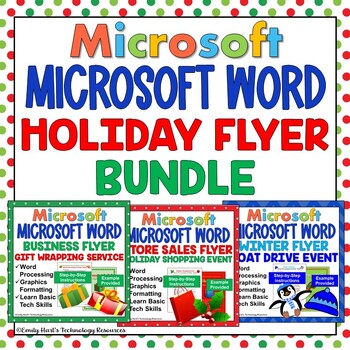 Preview of MICROSOFT WORD: Holiday FLYER BUNDLE for Christmas Word Processing Skills