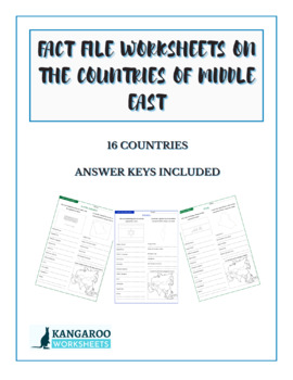 Preview of MIDDLE EAST Countries - Fact File Worksheets - Research Sheets