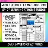 MIDDLE SCHOOL/ 5TH,6TH,7TH GRADE MATH & ELA Activity Packet