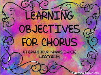 Preview of LEARNING OBJECTIVES FOR CHORUS (CHOIR)- DISTANCE LEARNING