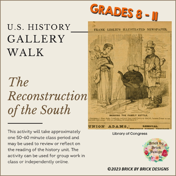 Preview of MIDDLE SCHOOL/HIGH SCHOOL GALLERY WALK-The Reconstruction of the South