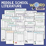 MIDDLE SCHOOL LITERATURE Word Search Puzzle Reading & Voca