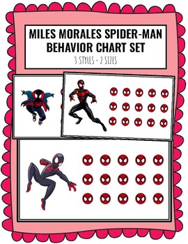 Preview of MILES MORALES Spider-Man Behavior Sticker Chart PBIS Positive Reinforcement