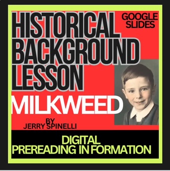 Preview of MILKWEED Background History Google Slide Digital Intro -photos, maps, music