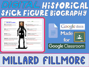 Preview of MILLARD FILLMORE - Digital Historical Stick Figure Mini Bios