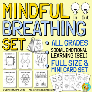 Preview of MINDFUL BREATHING Exercises Set - SEL Mindfulness Calm Corner Take a Break PBIS