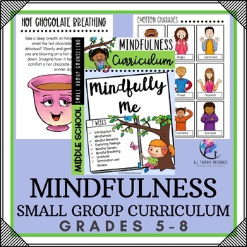 Preview of MINDFULNESS Small Group Counseling Curriculum - 7 Sessions - MIDDLE SCHOOL