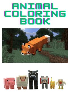 Preview of MINECRAFT (ANIMALS), Fun Coloring in book, PDF Printable, A4, 30 pages